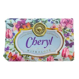 Cheryl - Gift Soap Bar For Her Birthday Rose Scent Mum Grandmother Cleanser Lather Present Girl