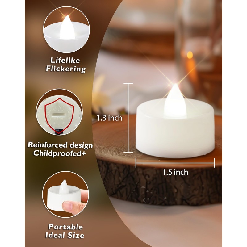 Homemory 12pcs Remote Candles, Timer Candles, 400+Hours Flickering Flameless Battery