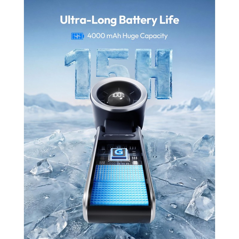 Gaiatop Portable Handheld Turbo Fan, 15 Hrs Cooling, 180° Foldable