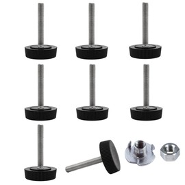 SKIR'CO 8 pcs, Furniture Leveling Feet M5 x 30 mm, Adjustable Round Legs 25 mm Diameter, M5 Thread Leveler Foot (Nuts Included)