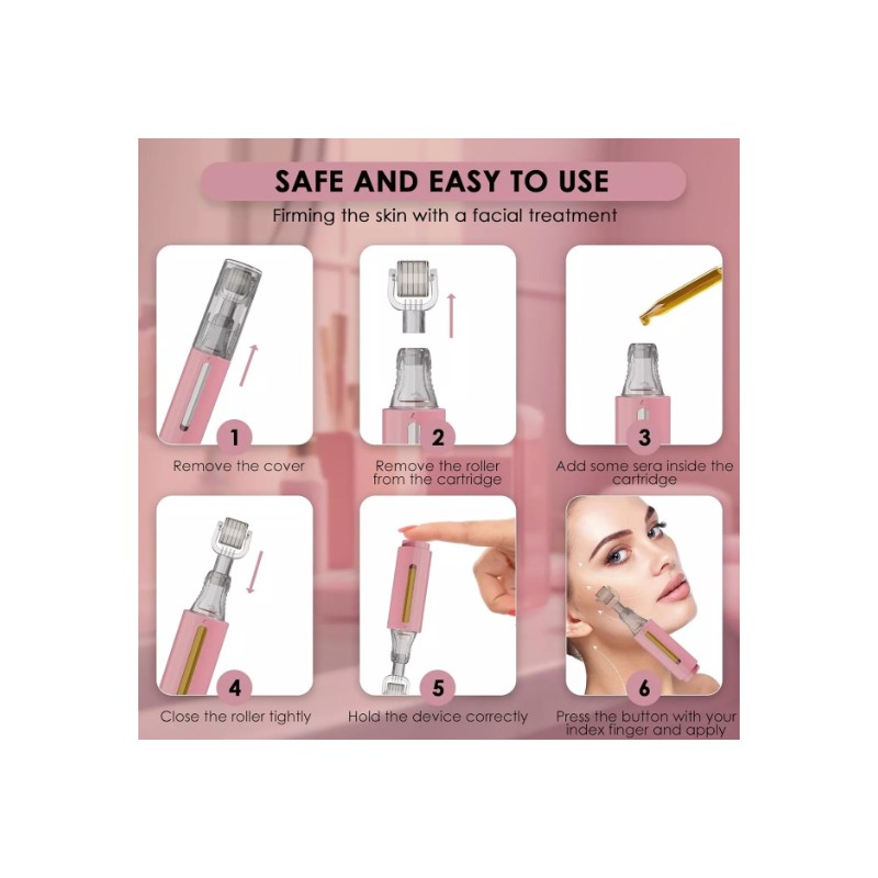 Derma roller 0.25 mm with Deposit, Roller for Lips, Skin,