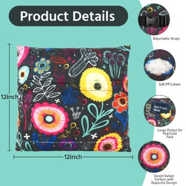 Oplnysw Hysterectomy Pillow, c Section Pillow Abdominal Pillow Post Surgery Recovery Gifts for Women with Pocket for Ice/Hot Packs After Hysterectomy c-Section Abdominal Surgery-Flower