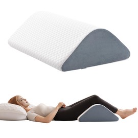 Knee Wedge Pillow 6.3'' for Post-Surgery Recovery -Leg Elevation Support for Sleep Position, Alleviating Lower Back & Hip Pain Enhancing Circulation in Ankles Legs Triangle Pillow with Cover