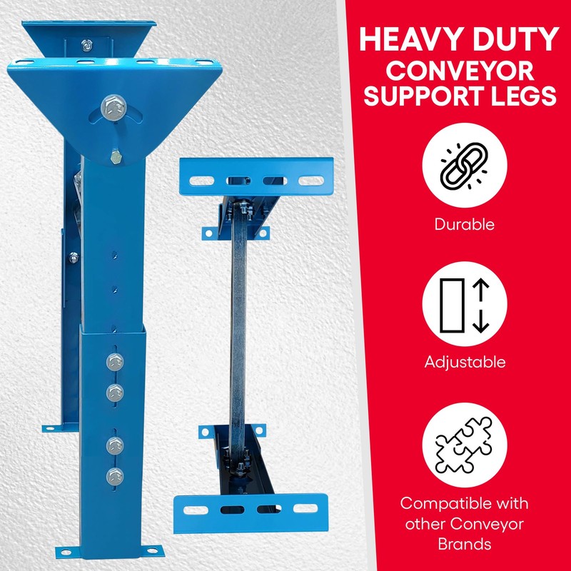 Ultimation Adjustable Height Light Duty Conveyor Supports 2-Pack for 12"