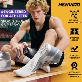 Henviro Basketball Shoe Grip Spray - Basketball Accessories, Anti SlipTraction Spray for Shoe Bottom With Sneaker Wipes, Enhances Sneaker, Basketball Shoe bottom grip, 2-in-1 Anti-Slip & Cleaning Kit