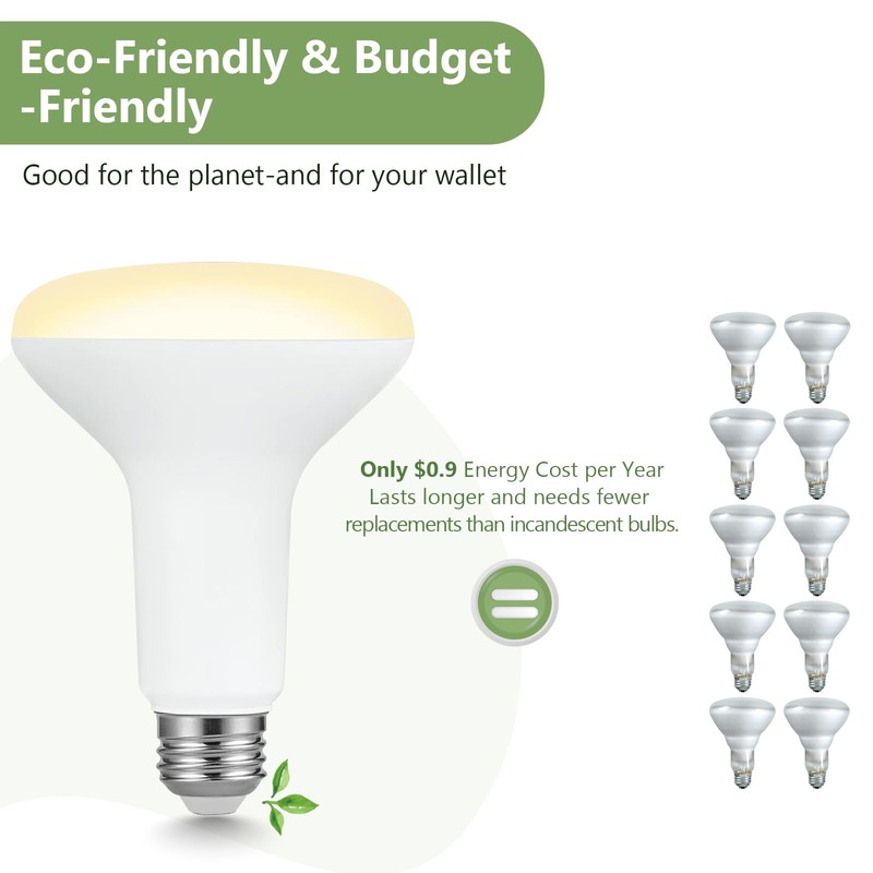 Sigalux BR30 Indoor LED Flood Bulbs for Recessed Cans, 7.5W