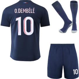 DMDMK Paris #10 Dembele 2025/2026 Home Jersey, Shorts and Socks, Children's and Youth Size (Blue, 30 (12-13 J))