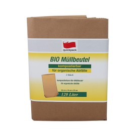 Paper Organic Bin Liners 120 Litres Pack of 2 70 / 21 x 93 cm Natural Brown