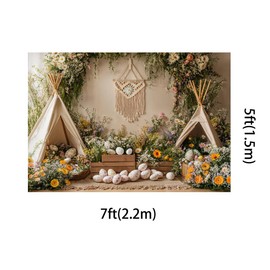 Kate 7x5ft Easter Eggs Backdrops for Photography Colorful Flowers and Dream Catcher Background Easter Holiday Party Portrait Studio Backdrop
