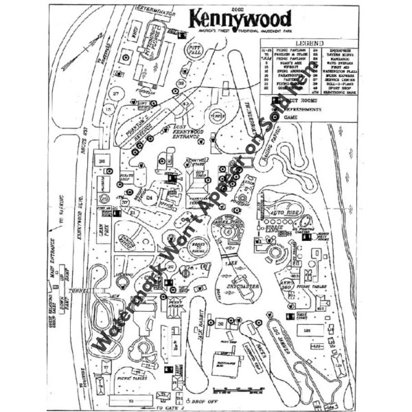 Kennywood Amusement Park Pittsburgh Pa Map 2002 Vintage Photograph Print