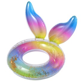 AiMMei Swim Ring for Adults and Children, Float with Backrest, Stylish, Diamond Pattern, Unisex, 70, 90, Pool, Durable, Leak-Resistant, Stable, Toy, Summer Vacation (90#, Mermaid)