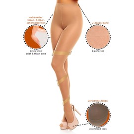 GLAMORY Women's Vital 40 Support Tights Stockings, Denier, Make Up, 3XL