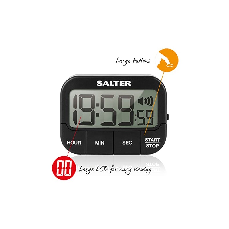 Salter Kitchen Digital Display Count up or Countdown Timer, Adjustable