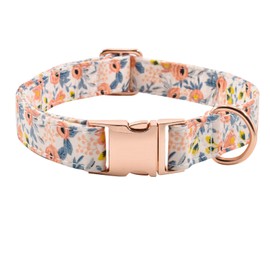 Metal Buckle Dog Collar, Durable Adjustable Dog Collar Soft for Small Medium Large Dogs (S(10-14in), Flower3)