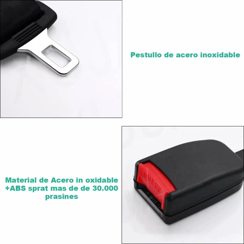 Cinturón De Seguridad De 3 Puntos Universal Retráctil 2pzs
