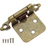 Antique Brass Kitchen Cabinet Hinges Overlay, 50 Pack (25 Pairs)