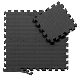 Durable EVA Gym Mats for Home Non-Slip Foam Mats – 1 cm thick Interlocking Floor Mats for Gym Flooring and Garage Floor Tiles (30x30, Pack of 10) (Black, Pack of 2)