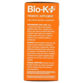 Bio-K Plus Bio K Advanced Bowel Support Suplemento Probiótico Vegano para Favorecer La Digestión, Aliviar Molestias Ocasionales Y Normalizar Los...   
