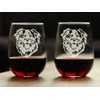 Australian Shepherd Face - Stemless Wine Glasses - Set of