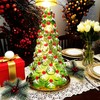 Christmas Decor,Mercury Glass Tree Lights with Timer.Lighted Glass Tabletop Christmas