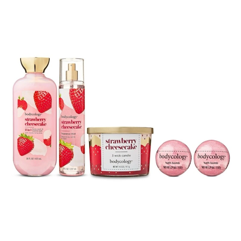 Bodycology 🔥NEW🔥 Bodycology Strawberry Cheesecake Pampering Bath Set with 3