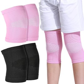 ZcrPrn 2 Pairs Knee Support, Kids Knee Sleeve, Youth Knee Compression Sleeve Nylon Children Knees Brace Pads Boys & Girls for Volleyball Basketball Gymnastics Sports
