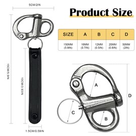 Firefighter SCBA Mask Quick Release Shackle, Genuine Leather Firefighter Mask Holder Clip for Turnout Gear, Heavy Duty Leather Mask Strap Holder with Metal Clip