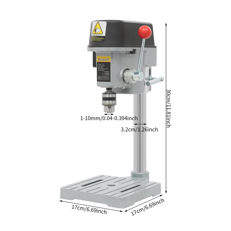 FiueStur 340W Mini Bench Drill Press, Portable Table Drill Machine