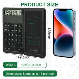 OFFCUP Scientific Calculator, Engineering Scientific Calculator with 5" LCD Writing Tablet and Pen, 12-Digit 2 in 1 Basic Standard Calculator, Portable Folding Calculator for School Office