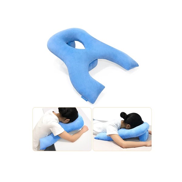 Face Down Pillow After Eye Surgery Prone Pillow with Arm Hole Massage Head Cradle Pillow for Sleeping Retinal Detachment Vitrectomy Recovery Equipment Post Eye Surgery Stomach Sleeper Pillow