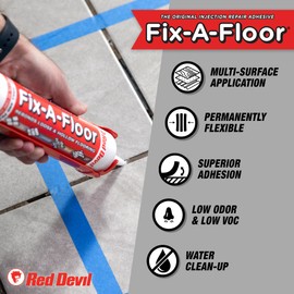 The Original Fix-A-Floor Loose Tile Repair Adhesive - Tile, Porcelain, Ceramic, Marble, Stone & Wood. Custom Tip for All Grout Sizes – 10.1 oz. *for Best Results Use The Proven Power of a Caulk Gun*