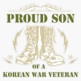 HOF Trading Proud Son of A Korean War Veteran Vinyl Sticker Waterproof Decal Laptop Wall Window Bumper Sticker 5"