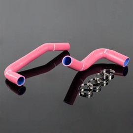 G-PLUS Silicone Radiator Hose Pipe Kit Compatible with Jeep Wrangler YJ/TJ 2.4L 4.2L 1987-2006 4.5mm Thickness 3-Ply Nylon Silicone Pink 2 PCS
