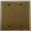 Aged Antique Brass 2 Gang Blank Wall Plate