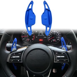 sumaikeji Aluminum Alloy Car Steering Wheel Shift Paddle Extension Sticker for Kia Sportage(2020-2022)/Sorento Hybrid (2021-2025)/Forte GT(2020-2024)/Carnival Hybrid(2025) (Blue)