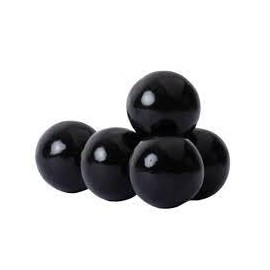 Large Black Gumballs - 2 Pounds x 1 inch - Approximately 120 Gumballs Per Bag