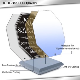 No Soliciting Sign for House, 10" x 28" No Solicitors Sign with Stake - Home Yard Decor, Metal Aluminum, Easy Install (No Soliciting Seriously)