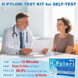 H Pylori Test Kit, H-Pylori Test, H. Pylori Stool (Antigen) Self-Test at Home, Accurate Helicobacter Pylori Test, Fast Results in 10-15 Mins, Easy to Use (1 Count (Pack of 1))