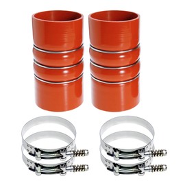 Silicone CAC Charge Air Cooler Hump Hose Boot Set 3" x 6" Heavy Duty Intercooler Hoses Boot Kit with stainless steel T Bolt Clamp, Air Intake and Intercooler Hose Kit,2PCS (Red)