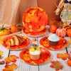 Elyxio 48Pcs Fall Leaf Paper Plates Maple Leaves Paper Dessert