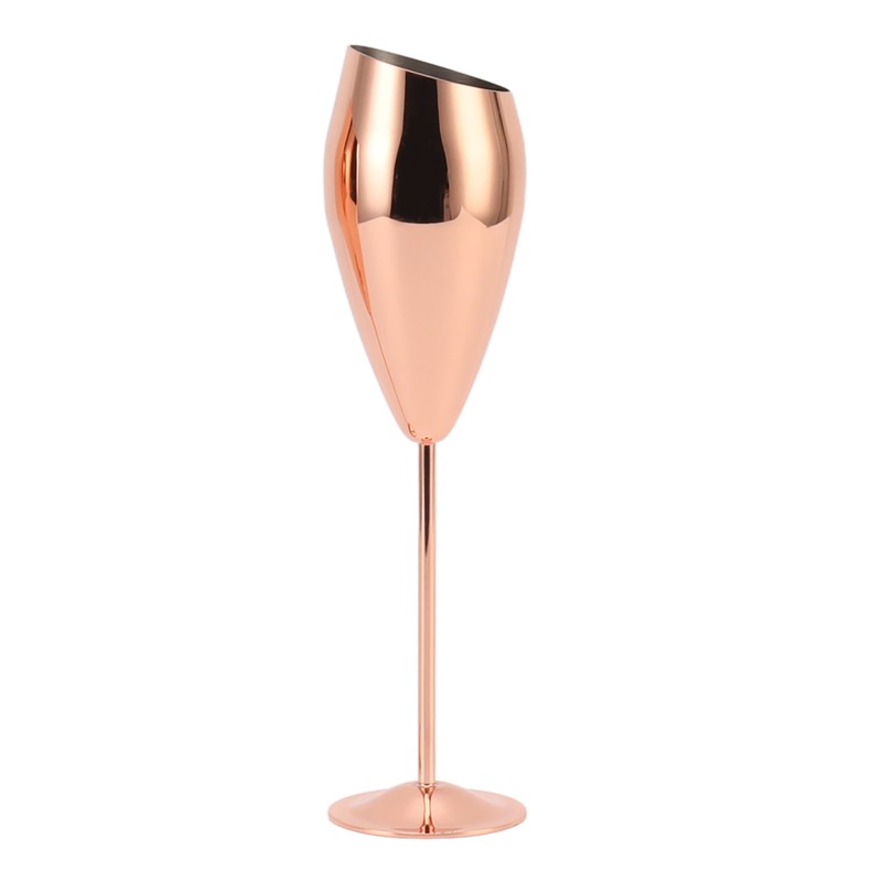 2pcs Copper Champagne Flutes Set Sturdy Thick Bottom Stainless Steel
