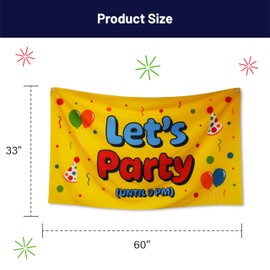GOOFBALLS Funny Party Banner 60" x 33" – Hilarious Decoration for Adults, Gag Gift Décor for Him or Her – Sarcastic, Bold & Reusable Sign -Let's Party