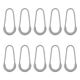 Honbay 10PCS Heavy Duty U Shape Nylon Zipper Pulls Tags Extension Replacement for Backpacks, Luggage, Clothes (Grey)
