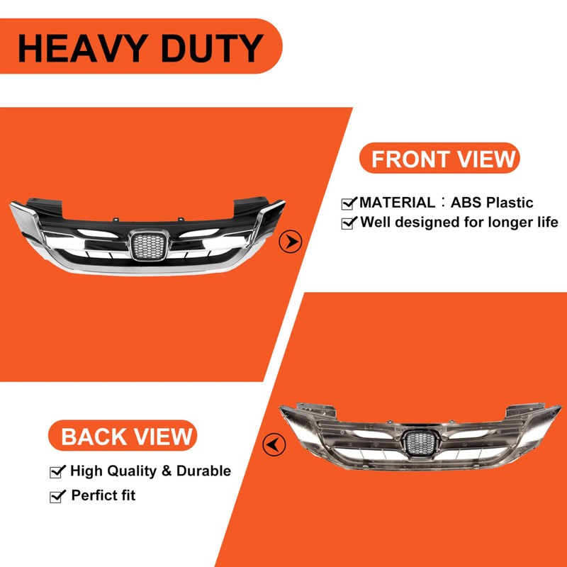 ECOTRIC Front Bumper Grille Compatible With 2013 2014 2015 Honda