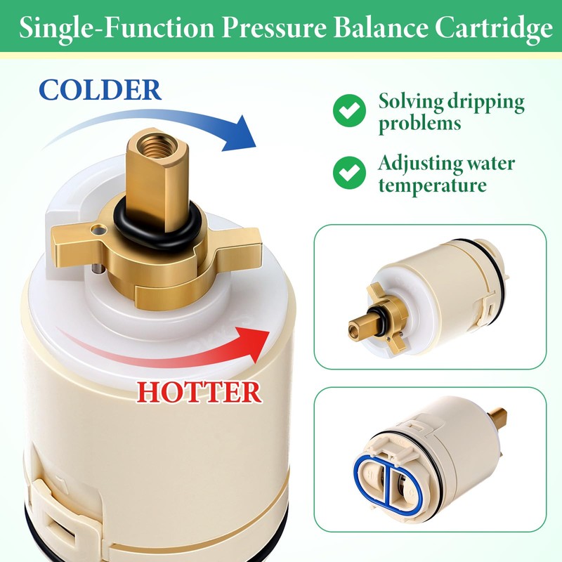 Enhon Single Function Pressure Balance Cartridge Replacement for RP70538, Shower