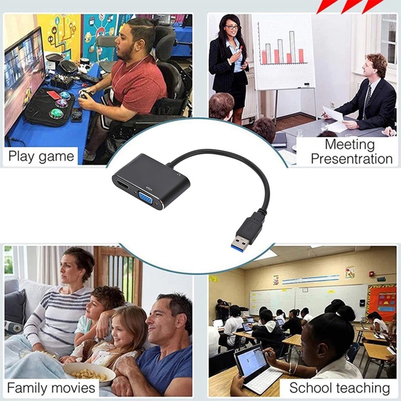 2 in 1 Compatible for USB to High Definition Multimedia