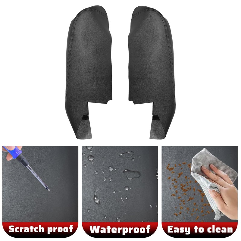 QianBao 2PCS Front Door Armrest Leather Cover Replacement for Honda