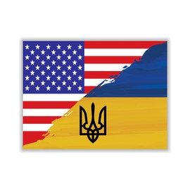 I Stand with Ukraine Car Magnet - We Stand with Ukraine Vehicle Magnet - Support Ukraine Sticker - Ukrainian Flag Vehicle Magnet, VP358-6" x 4.5"