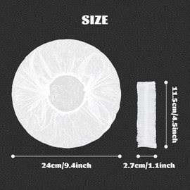 100 Pcs Shower Caps Disposable, Waterproof Hair Caps, Waterproof Shower Cap, shower cap for women, Plastic Shower Caps for Hair Treatment for Salon, Spa, Travel, Home Use, Hotel, Shower