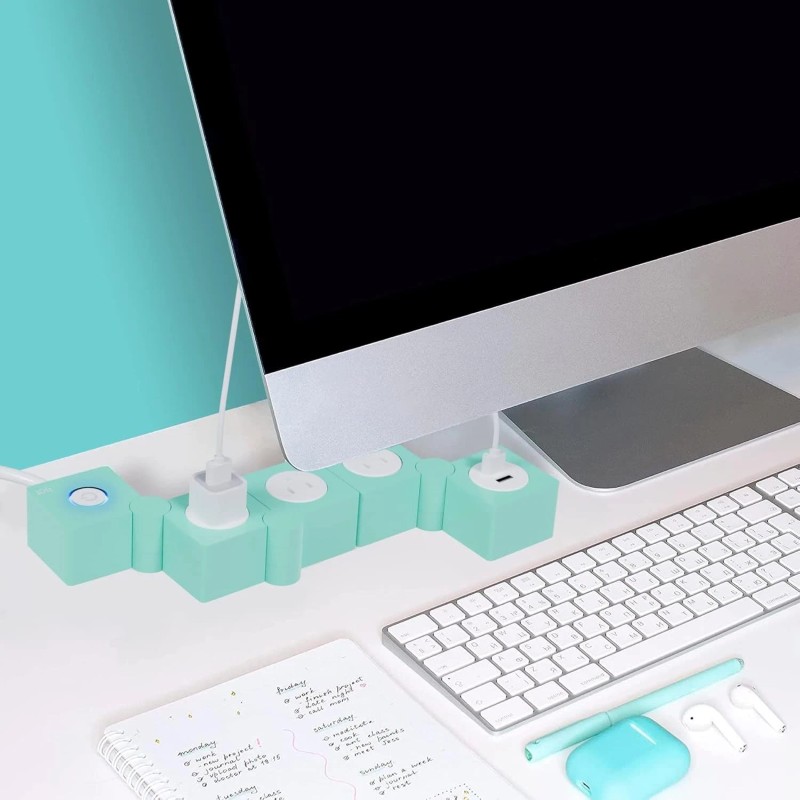 iJoy Flexible Power Strip - 3 AC Outlets and 2